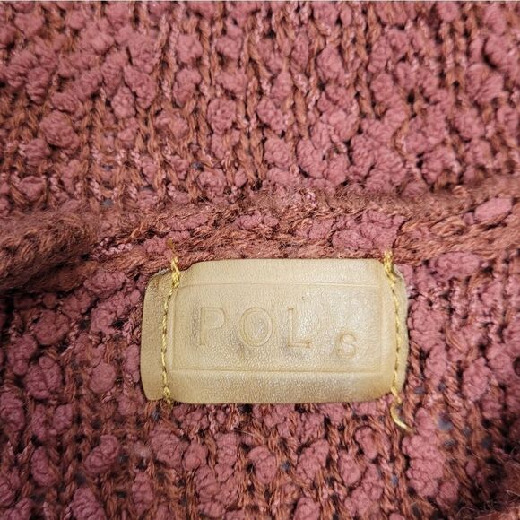 POL mauve high low textured popcorn cozy oversized hooded sweater S - Picture 5 of 10